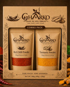 Gharko Foods Red Chilli Powder & Turmeric Powder Combo Pack