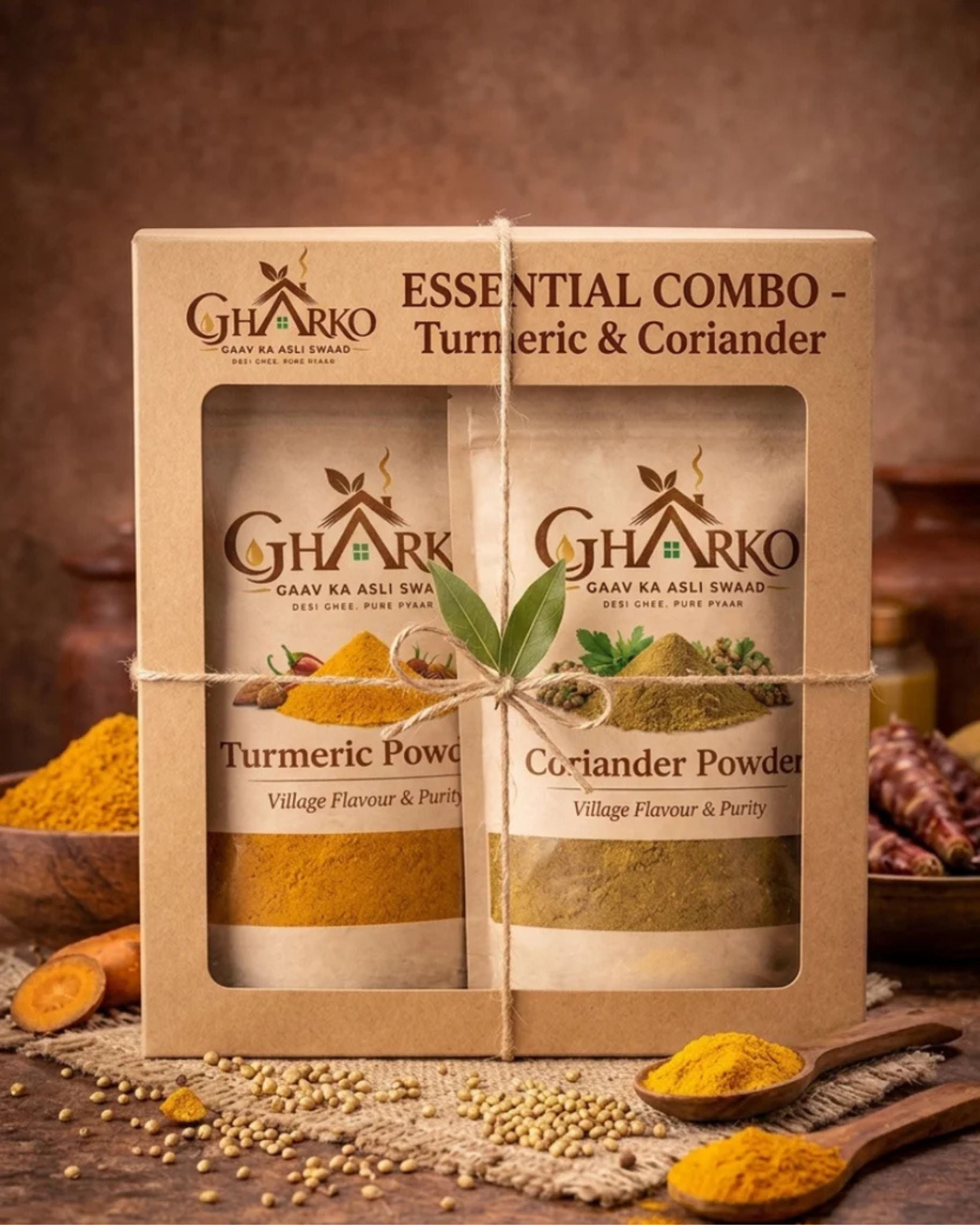 Gharko Foods Coriander Powder & Turmeric Powder Combo Pack