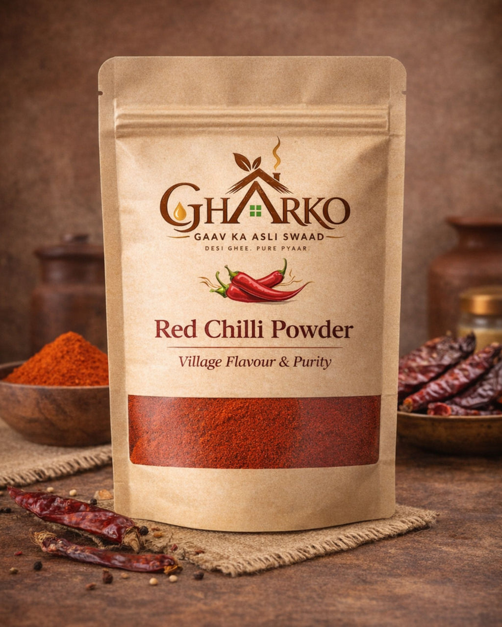 Gharko Foods Coriander Powder & Red Chilli Powder Combo Pack
