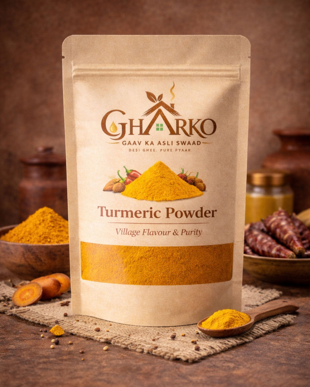 Gharko Foods Coriander Powder & Turmeric Powder Combo Pack